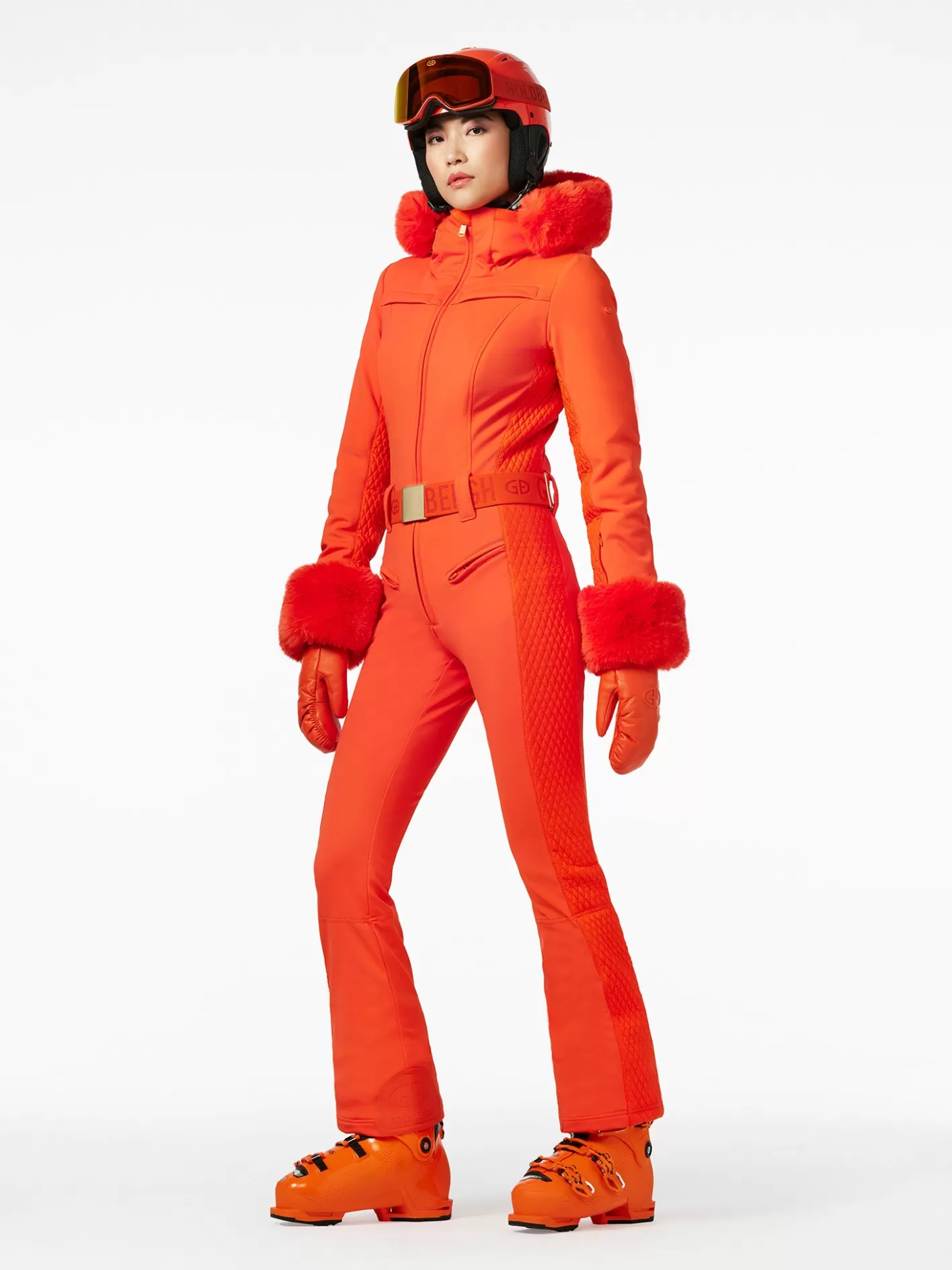 Goldbergh ANGELE FAUX BORDER Ski Suit Orange Outlet