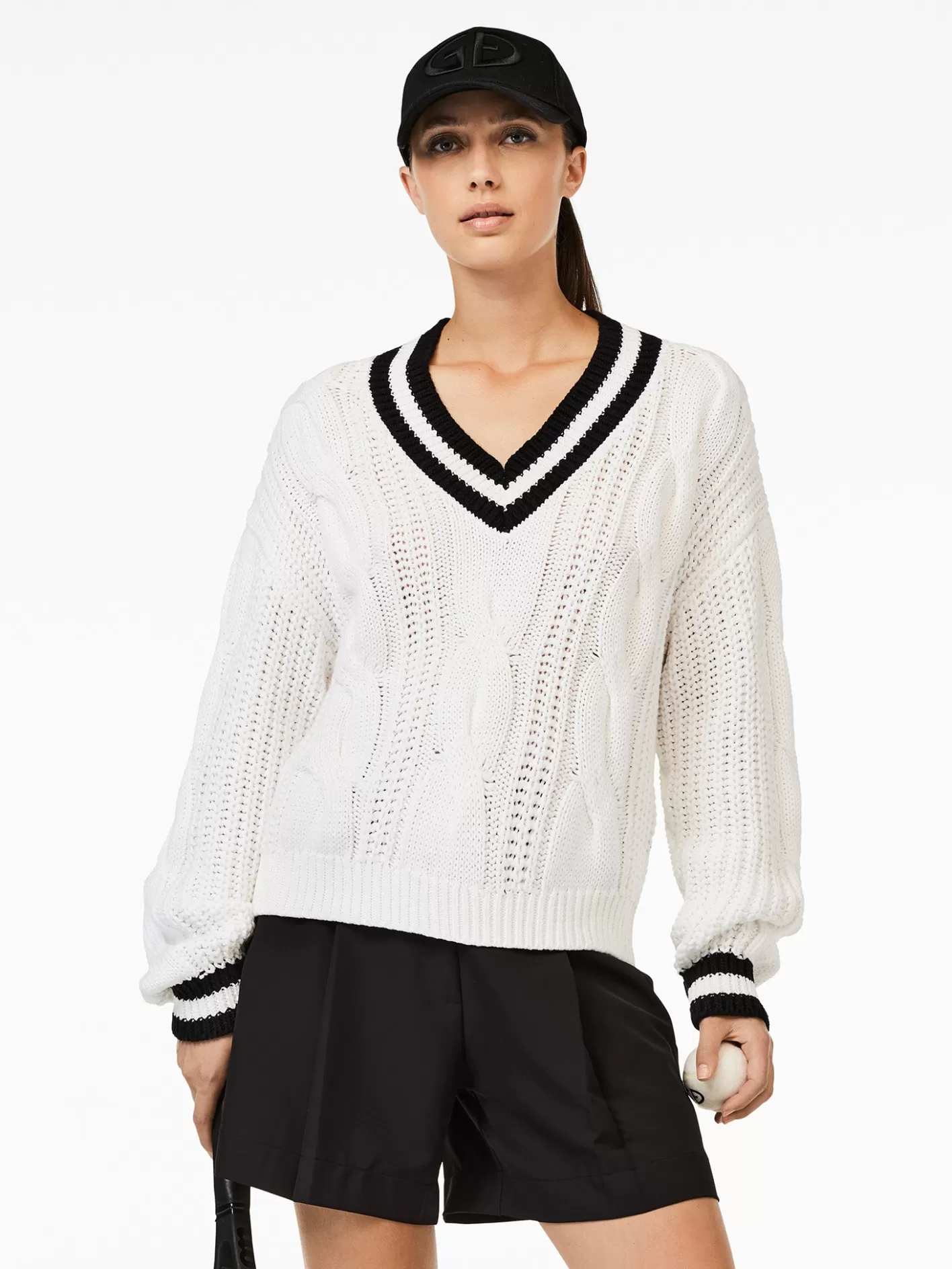 Goldbergh CABLE Knit Sweater black/white Best Sale