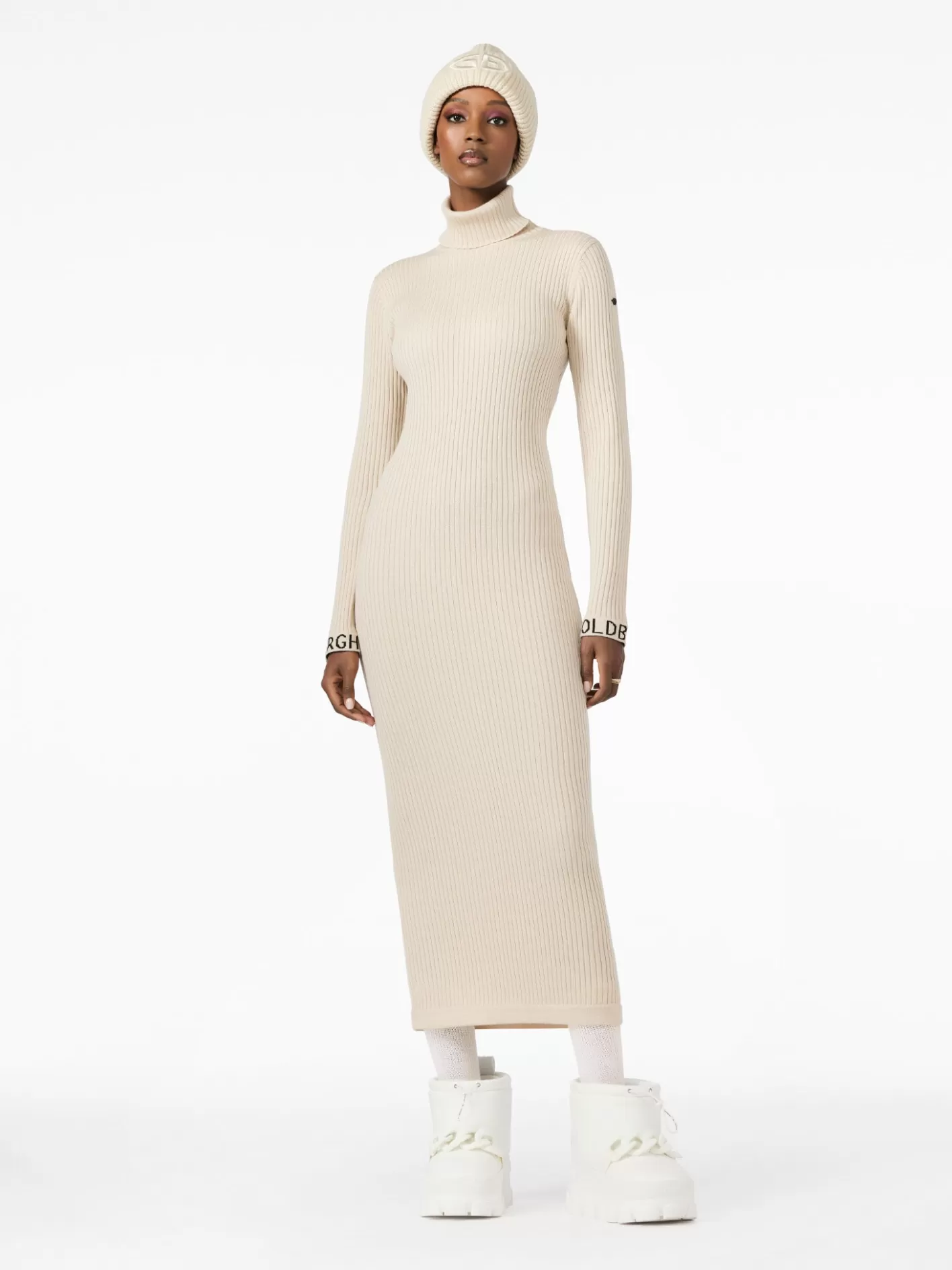 Goldbergh MIREILLE Long Sleeve Knit Dress champagne Cheap