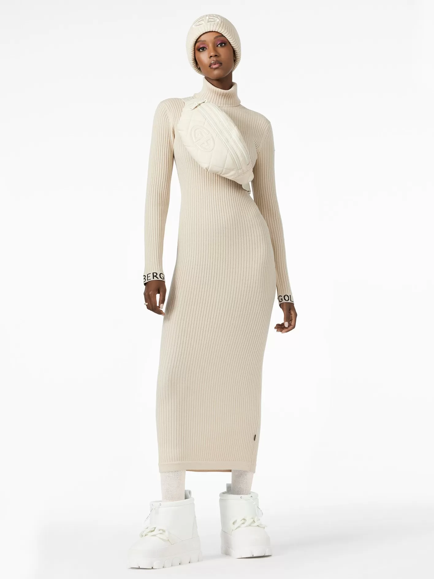 Goldbergh MIREILLE Long Sleeve Knit Dress champagne Cheap